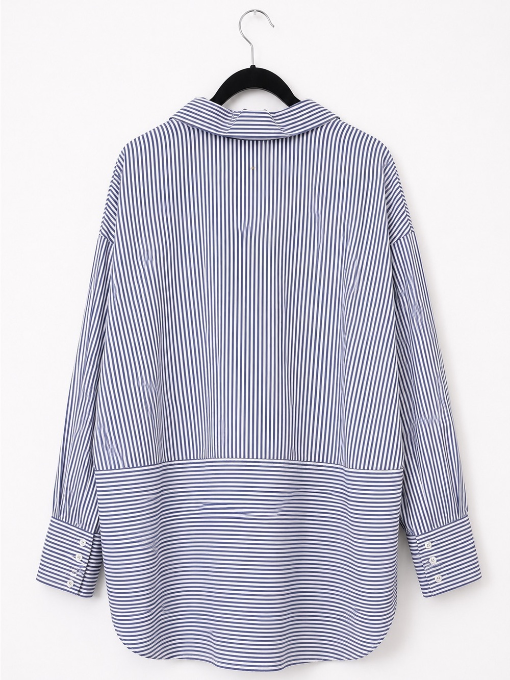 Free People Lakehouse Striped Oversized Button Down Shirt Blue White Medium - Picture 5 of 8